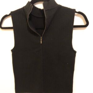 Black textured crop top